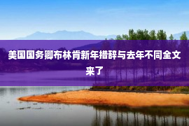 美国国务卿布林肯新年措辞与去年不同全文来了