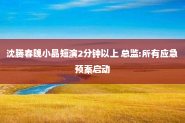 沈腾春晚小品短演2分钟以上 总监:所有应急预案启动