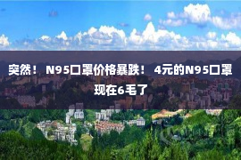 突然！ N95口罩价格暴跌！ 4元的N95口罩现在6毛了