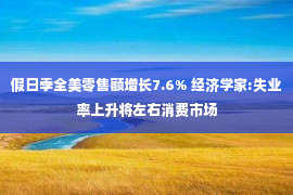 假日季全美零售额增长7.6% 经济学家:失业率上升将左右消费市场