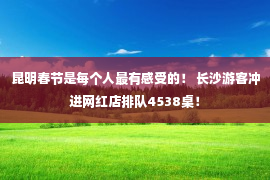 昆明春节是每个人最有感受的！ 长沙游客冲进网红店排队4538桌！