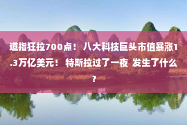 道指狂拉700点！ 八大科技巨头市值暴涨1.3万亿美元！ 特斯拉过了一夜  发生了什么？