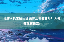 退休人员未经认证 要停止养老金吗？ 人社部散布谣言！