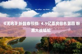 《无名》折戟春节档: 4.9亿票房排名第四 粉黑大战尴尬