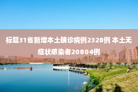 标题31省新增本土确诊病例2328例 本土无症状感染者20804例