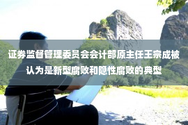 证券监督管理委员会会计部原主任王宗成被认为是新型腐败和隐性腐败的典型