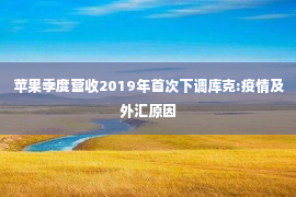 苹果季度营收2019年首次下调库克:疫情及外汇原因