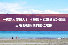 一代新人变旧人！ 《狂飙》女演员高叶出现后 徐冬冬阿姨的地位难保