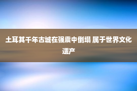 土耳其千年古城在强震中倒塌 属于世界文化遗产