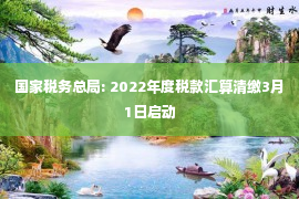 国家税务总局: 2022年度税款汇算清缴3月1日启动