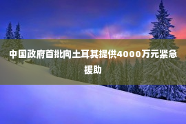 中国政府首批向土耳其提供4000万元紧急援助