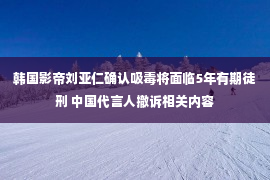 韩国影帝刘亚仁确认吸毒将面临5年有期徒刑 中国代言人撤诉相关内容