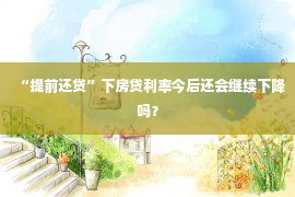 “提前还贷”下房贷利率今后还会继续下降吗？