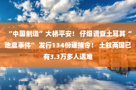 “中国制造”大桥平安！ 仔细调查土耳其“地震事件” 发行134份逮捕令！ 土叙两国已有3.3万多人遇难