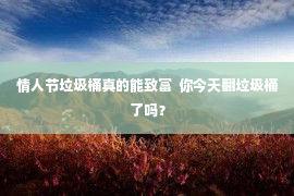 情人节垃圾桶真的能致富  你今天翻垃圾桶了吗？