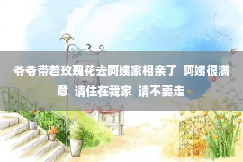 爷爷带着玫瑰花去阿姨家相亲了  阿姨很满意  请住在我家  请不要走