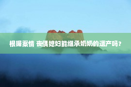 根据案情 丧偶媳妇能继承奶奶的遗产吗？