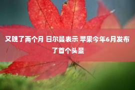 又晚了两个月 日尔曼表示 苹果今年6月发布了首个头显