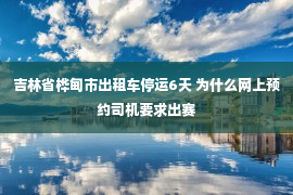 吉林省桦甸市出租车停运6天 为什么网上预约司机要求出赛