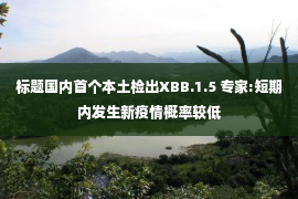 标题国内首个本土检出XBB.1.5 专家:短期内发生新疫情概率较低