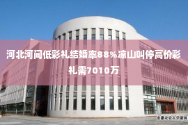 河北河间低彩礼结婚率88%凉山叫停高价彩礼需7010万