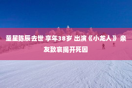 童星陈辰去世 享年38岁 出演《小龙人》 亲友致哀揭开死因