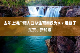 去年上海户籍人口总生育率仅为0.7 远低于东京、新加坡