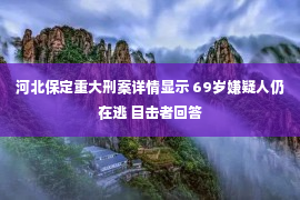 河北保定重大刑案详情显示 69岁嫌疑人仍在逃 目击者回答