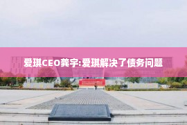 爱琪CEO龚宇:爱琪解决了债务问题