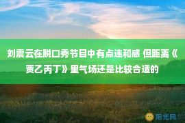 刘震云在脱口秀节目中有点违和感 但距离《贾乙丙丁》里气场还是比较合适的