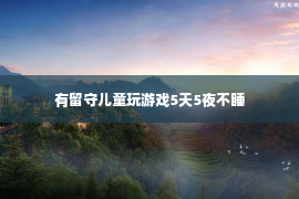 有留守儿童玩游戏5天5夜不睡