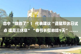 命中“爆炸了”！ 代表建议“调整双休日试点 逢周三休息”“春节长假总结9天”……