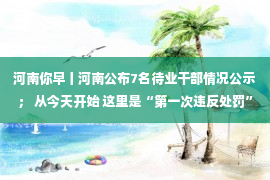 河南你早丨河南公布7名待业干部情况公示； 从今天开始 这里是“第一次违反处罚”