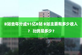 B站去年分成91亿B站 B站主要有多少收入？ 比例是多少？