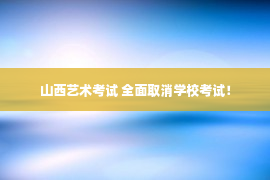 山西艺术考试 全面取消学校考试！