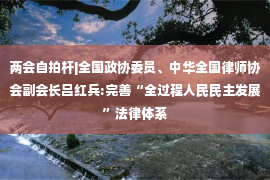 两会自拍杆|全国政协委员、中华全国律师协会副会长吕红兵:完善“全过程人民民主发展”法律体系