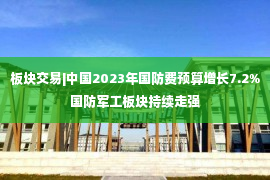 板块交易|中国2023年国防费预算增长7.2%国防军工板块持续走强