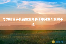 华为辟谣手机销售业务将于本月发布旗舰手机