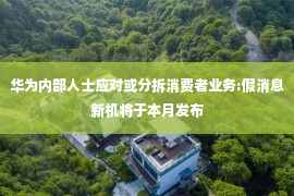 华为内部人士应对或分拆消费者业务:假消息新机将于本月发布