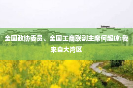 全国政协委员、全国工商联副主席何超琼:我来自大湾区