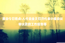 两会今日看点:人代会全天召开代表小组会议审议政府工作报告等