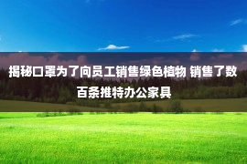 揭秘口罩为了向员工销售绿色植物 销售了数百条推特办公家具