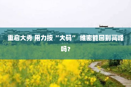 重启大秀 用力按“大码” 维密能回到高峰吗？