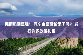 促销热潮蔓延！ 汽车全面降价来了吗？ 发行许多政策礼包