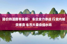 降价热潮席卷全国！ 车企全力参战 行业内喊负博弈 车市大盘会缩水吗