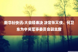 新华社快讯:大会经表决 决定张又侠、何卫东为中央军事委员会副主席