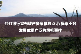 硅谷银行宣布破产多家机构点评:概率不会发展成更广泛的危机事件