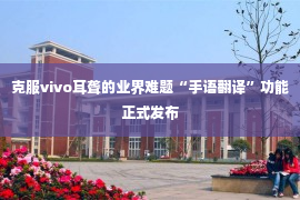 克服vivo耳聋的业界难题“手语翻译”功能正式发布