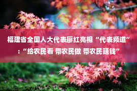 福建省全国人大代表廖红亮相“代表频道”:“给农民看 带农民做 带农民赚钱”