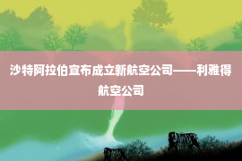 沙特阿拉伯宣布成立新航空公司——利雅得航空公司